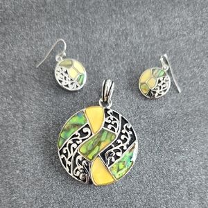 Lia Sophia Silver & Green Mosaic Jewelry Set